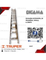 ESCALERA ALUMINIO EXTENSION 20 ESCALONES 6.10MTS TRUPER 16027