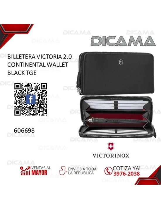 BILLETERA VICTORIA 2.0 CONTINENTAL WALLET BLACK TGE