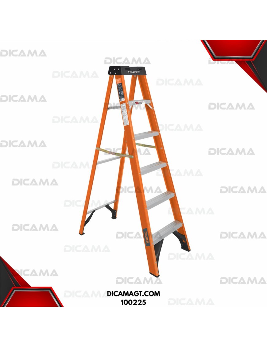 ESCALERA FIBRA DE VIDIRIO DE TIJERA 5 ESCALONES TRUPER 100225
