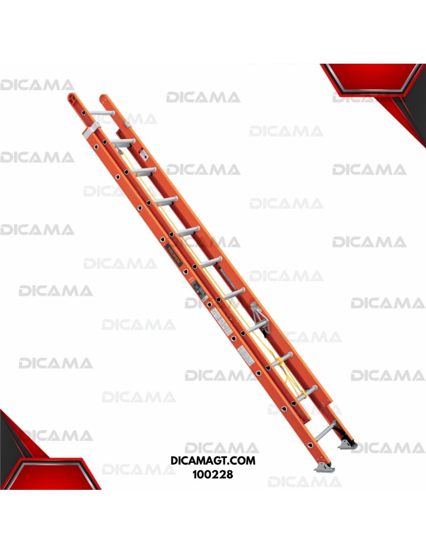 ESCALERA FIBRA DE VIDRIO DE EXTENSION 20 ESCALONES TIPO II TRUPER 100228