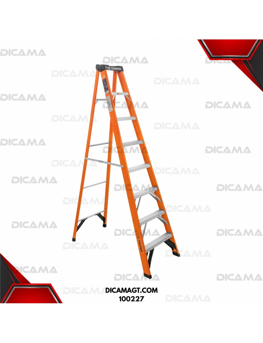 ESCALERA FIBRA DE VIDRIO DE TIJERA 7 ESCALONES TRUPER 100227
