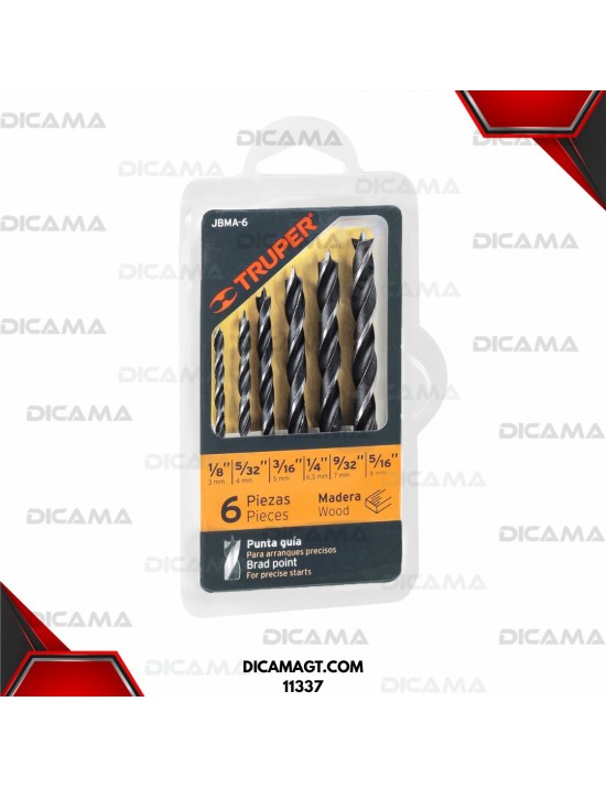BROCAS JUEGO 6 PZAS PARA MADERA TRUPER 11337