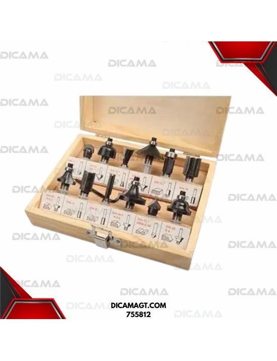 BROCAS JUEGO 6 PZAS PARA ROUTER TRUPER 11359