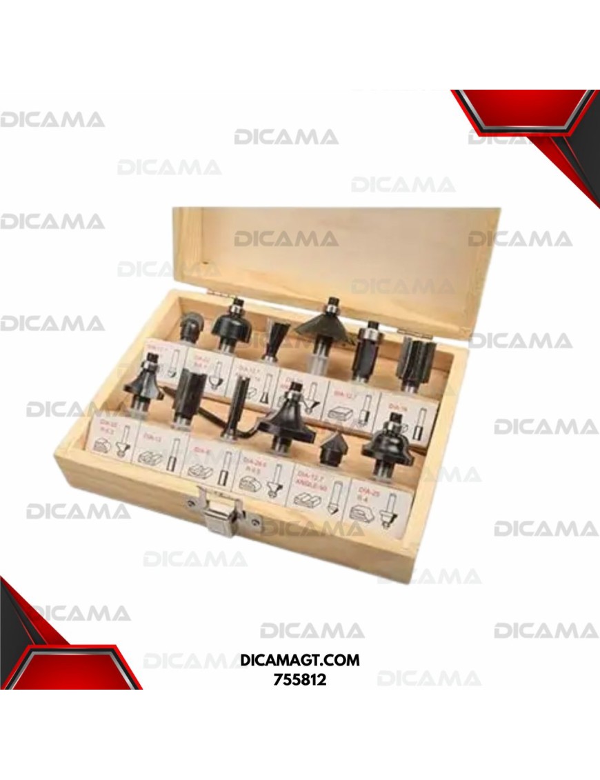 BROCAS JUEGO 6 PZAS PARA ROUTER TRUPER 11359