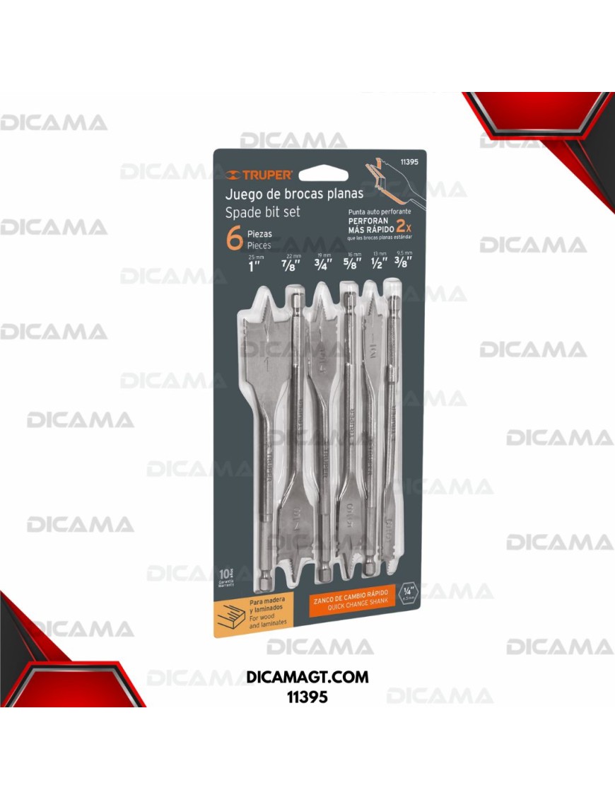 BROCAS JUEGO 6 PZAS PLANAS TRUPER 11395