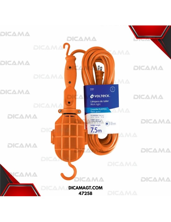 LAMPARA PARA MECANICO 7.5 MTS CANASTA PLASTICA VOLTECK 47258