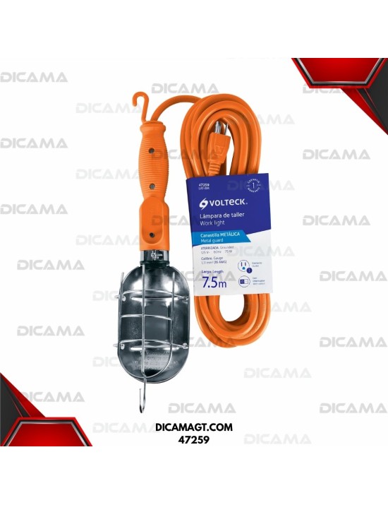 LAMPARA PARA MECANICO 8 MTS CAJA METALICA VOLTECK 47259