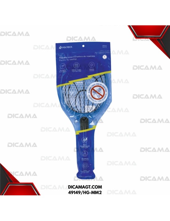 RAQUETA EXTERMINADORA DE INSECTOS RECARGABLE VOLTECK 49149/HG-MM2