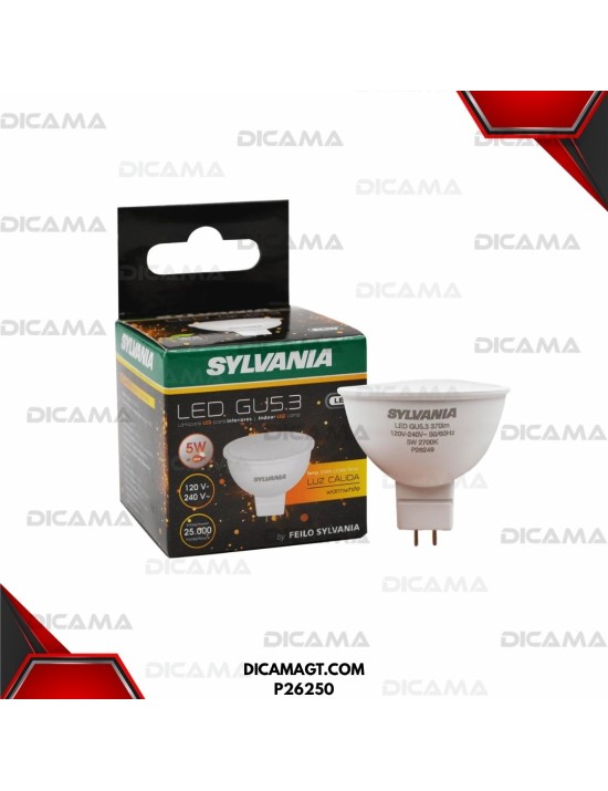 LED GU 5.3 5 WATTS MR16 LUZ BLANCA INVERTER SYLVANIA P26250