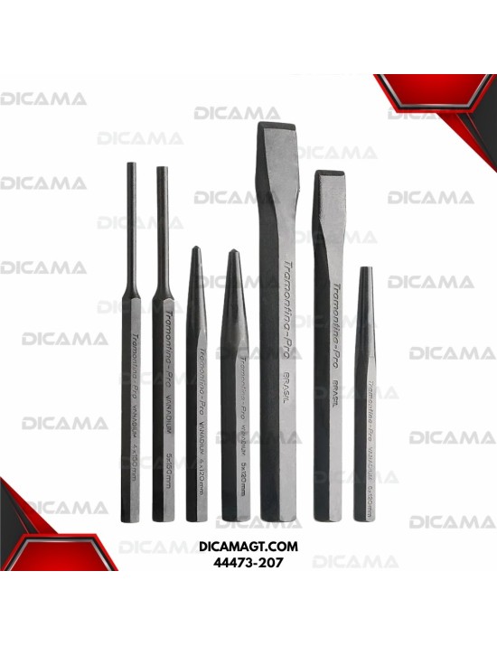 CINCELES 7PCS 4-19MM  CENTRO PUNTO Y BOTADOR TRAMONTINA 44473-207