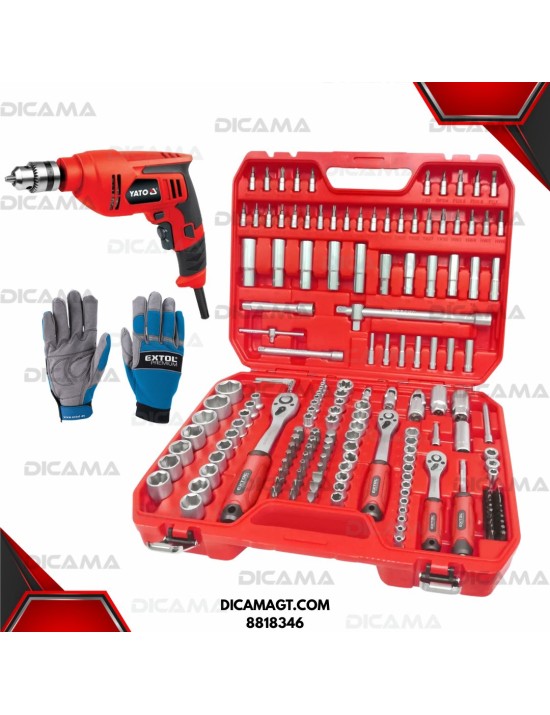 COPAS JUEGO RAIZ 1/4 3/8 1/2 172 PZAS MM/AM+8890001+8856600 EXTOL 8818346
