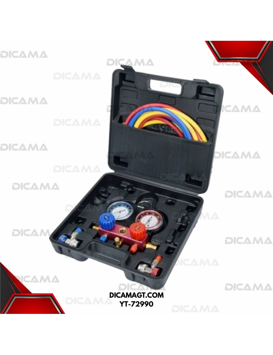 MANOMETRO KIT PARA RECARGA DE AIRE ACONDICINADO YATO YT-72990