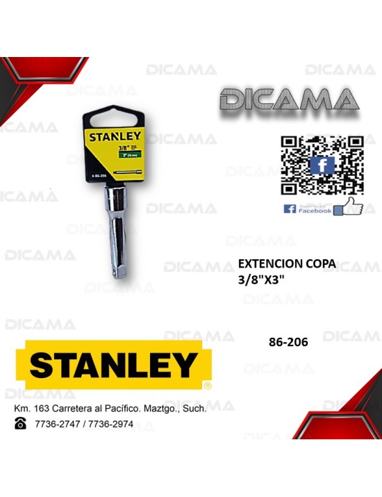 EXTENCION RAIZ 3/8 3"