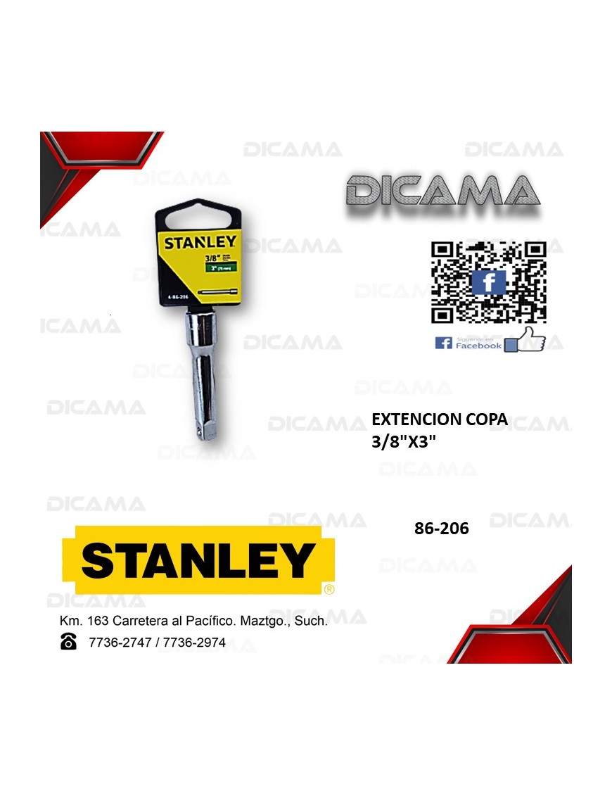 EXTENCION RAIZ 3/8 3"