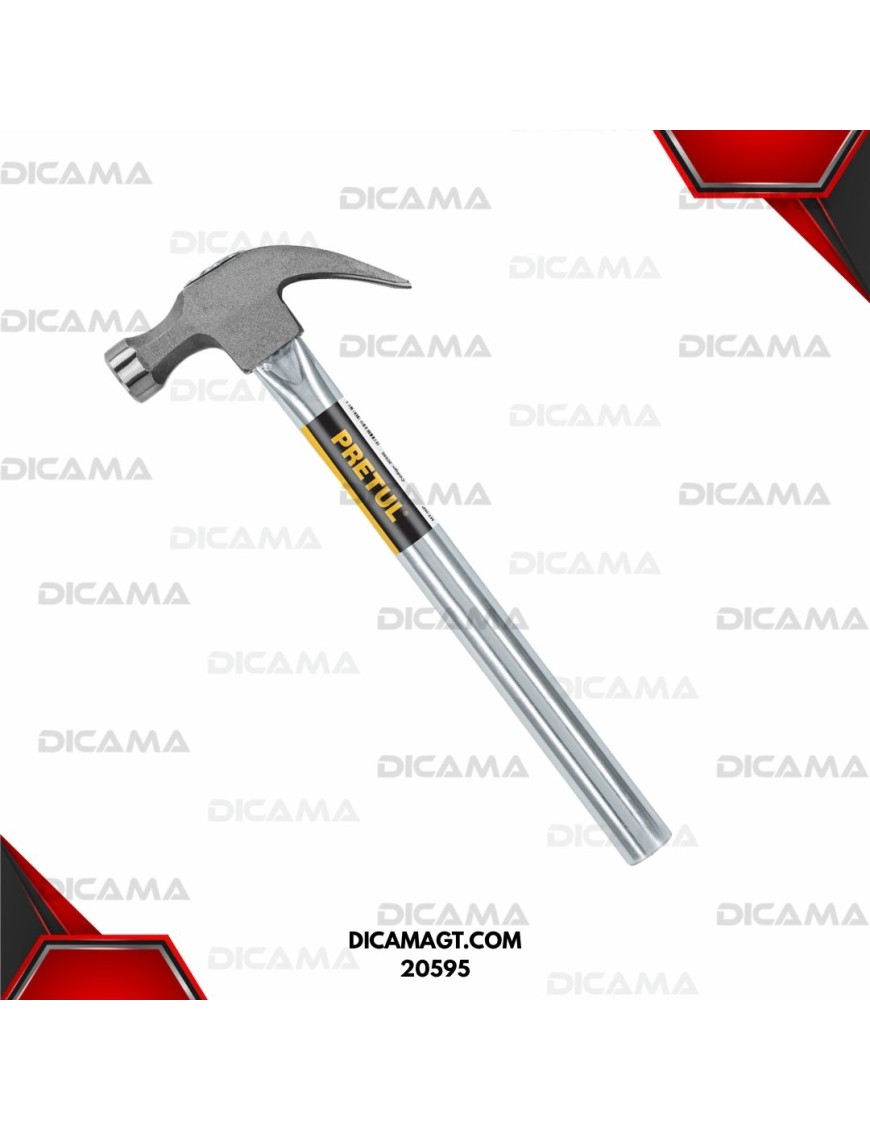 MARTILLO DE UÑA 16 ONZAS MANGO TUBULAR PRETUL 20595