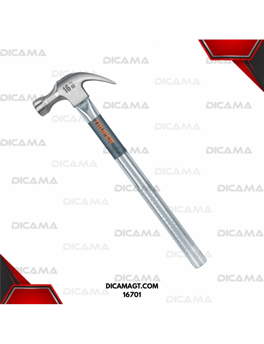 MARTILLO DE UÑA 16 ONZAS TUBULAR  PULIDO TRUPER 16701