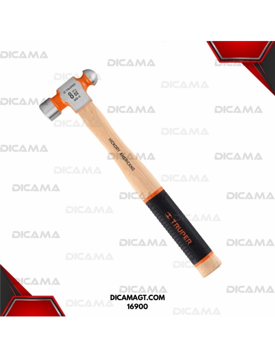 MARTILLO DE BOLA 8 ONZAS MANGO HICKORY GRIP PULIDO TRUPER 16900