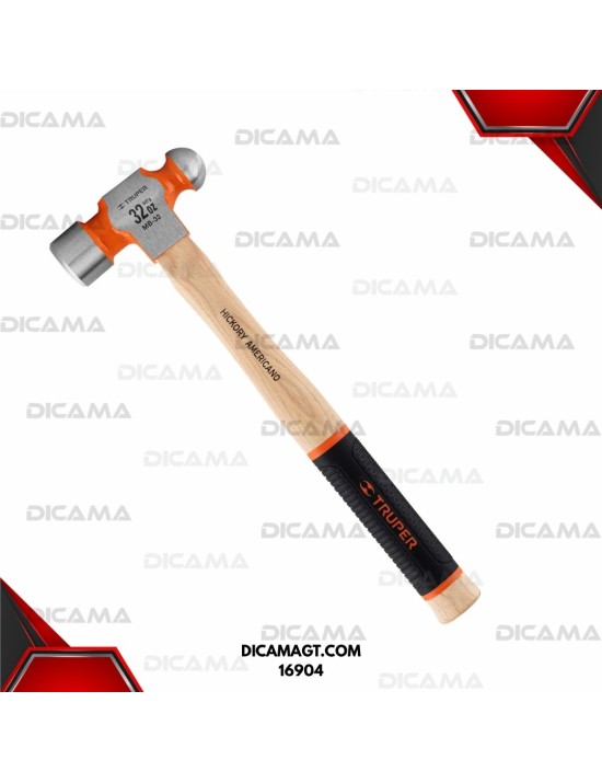 MARTILLO DE BOLA 32 ONZAS MANGO HICKORY GRIP PULIDO TRUPER 16904