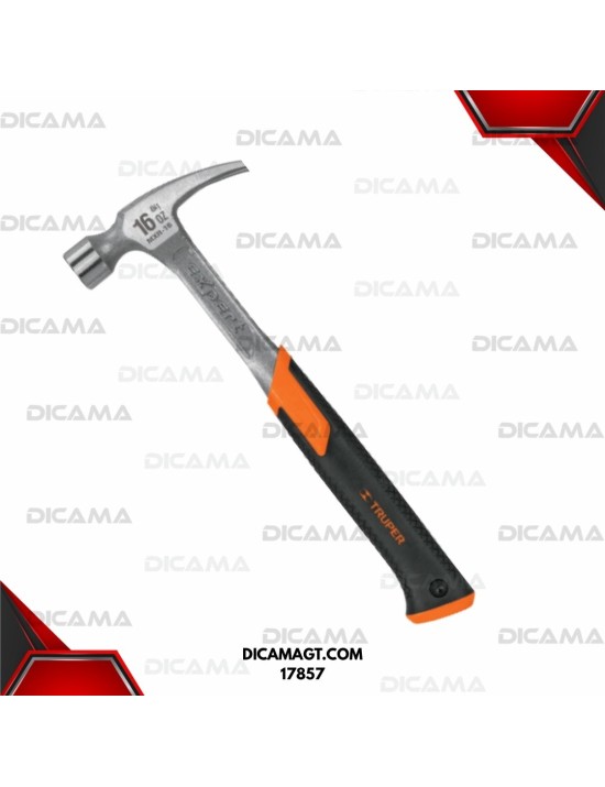 MARTILLO DE UÑA 16 ONZAS RECTA MANGO CON NEOPRENO EXPERT FORJADO TRUPER 17857