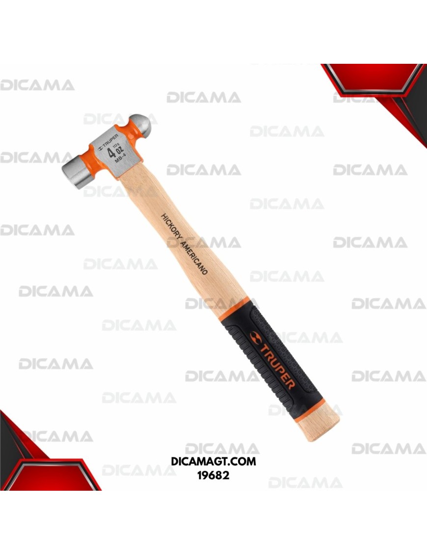 MARTILLO DE BOLA 4 ONZAS MANGO HICKORY GRIP PULIDO TRUPER 19682