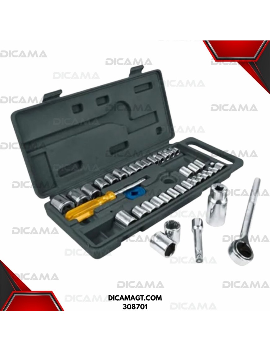 COPAS JUEGO RAIZ 1/4 3/8 40 PZAS MM/AM MAXTOOL 308701