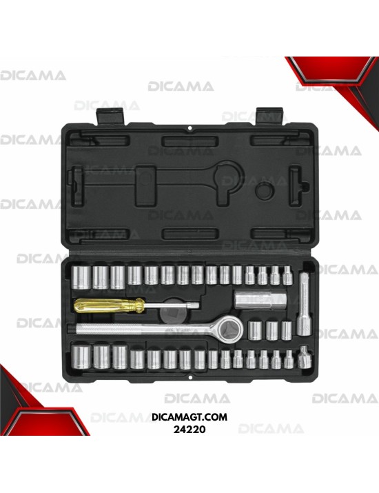 COPAS JUEGO RAIZ 1/4 3/8 39 PZAS MM/SAE PRETUL 24220