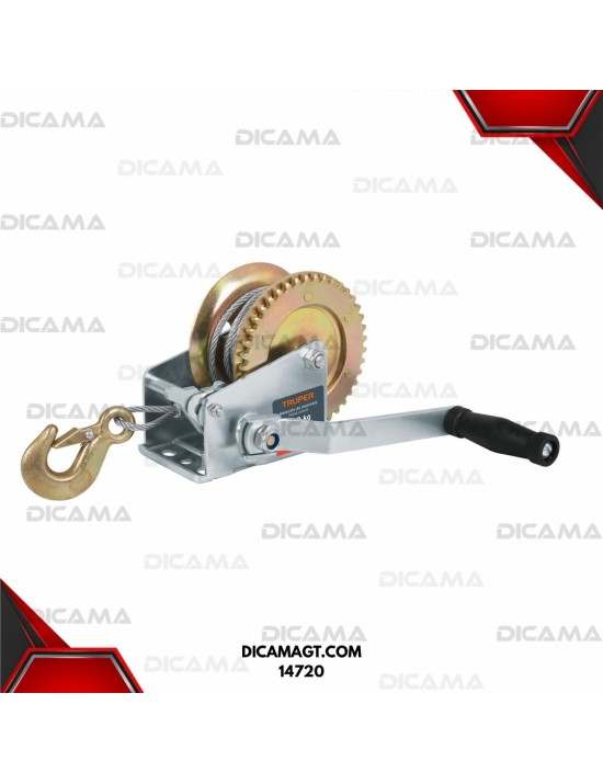 MICA DE CABLE 650 KGS 1,433 LB MANIVELA 9 MTS CABLE TRUPER 14720
