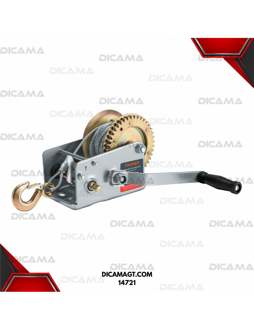 MICA/MALACATE DE CABLE 1100 KGS MANIVELA TRUPER 14721
