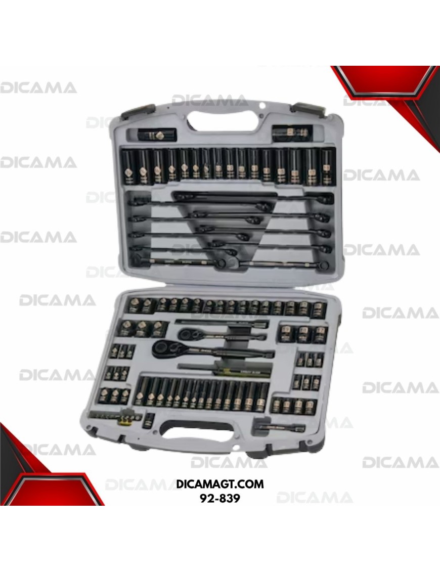 COPAS JUEGO RAIZ 1/4 3/8  99 PZS MM/SAE NEGRO STANLEY 92-839
