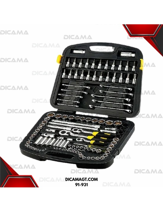 COPAS JUEGO RAIZ 1/4 3/8 1/2 120 PZAS MM/SAE STANLEY 91-931