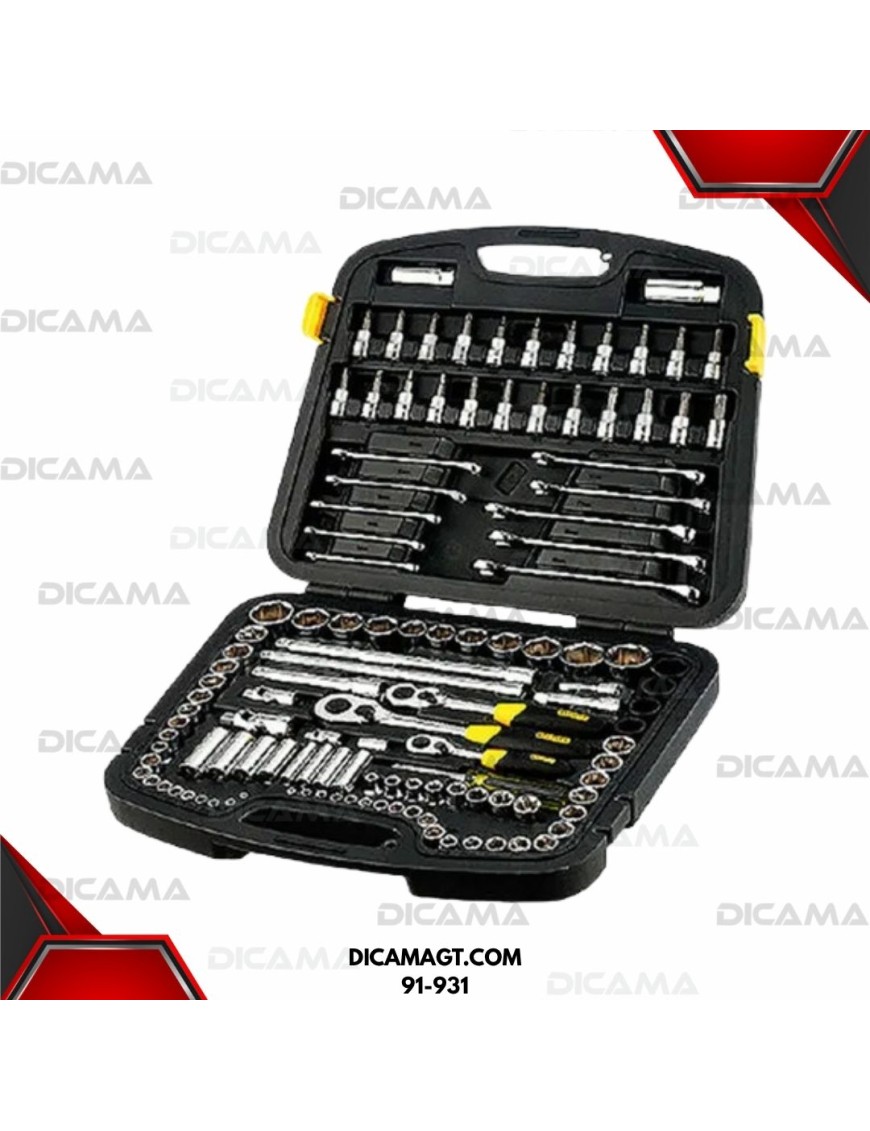 COPAS JUEGO RAIZ 1/4 3/8 1/2 120 PZAS MM/SAE STANLEY 91-931