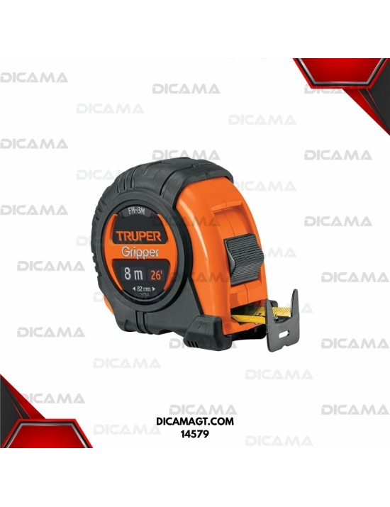 METRO DE 8 METROS GRIPPER CONTRA IMPACTOS CINTA 25 MM TRUPER 14579