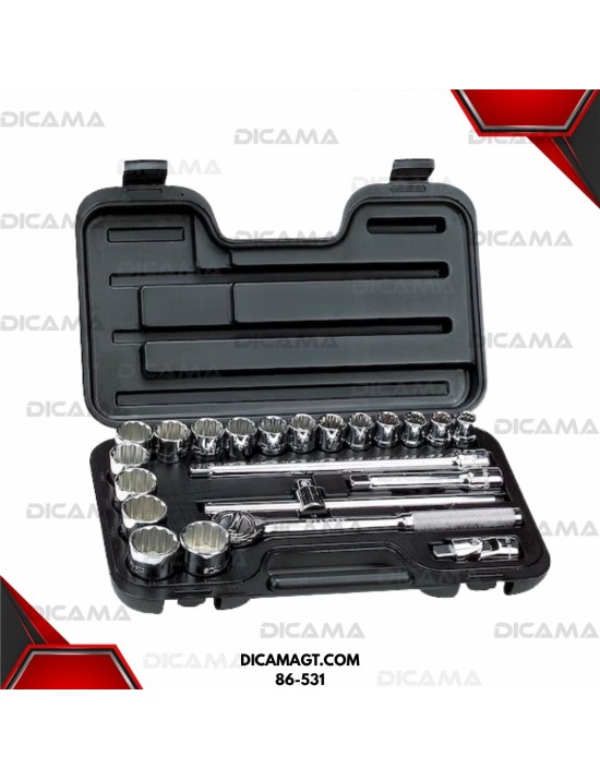 COPAS JUEGO RAIZ 1/2 23 PZAS 12-30MM STANLEY 86-531