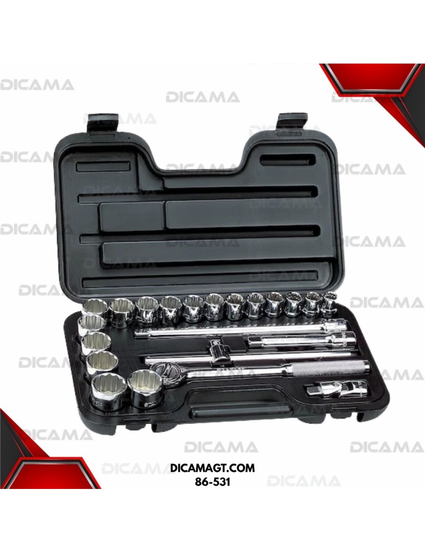 COPAS JUEGO RAIZ 1/2 23 PZAS 12-30MM STANLEY 86-531