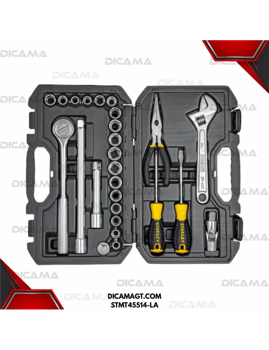 COPAS JUEGO RAIZ 1/2 26 PZAS 10-19MM 3/8-3/4AM STANLEY STMT45514-LA