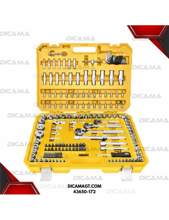 COPAS JUEGO RAIZ 1/4 3/8 1/2 172 PZAS MM/SAE TRAMONTINA 43650-172