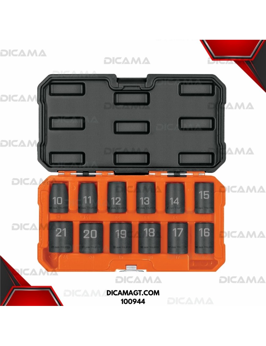 COPAS JUEGO RAIZ 1/2 12 PZAS 10-21MM DE IMPACTO   6 PUNTAS TRUPER 100944