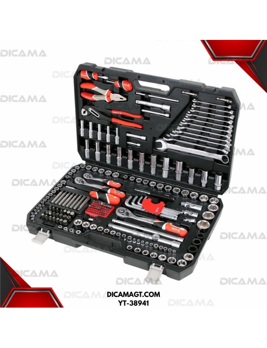 COPAS JUEGO RAIZ 1/4 3/8 1/2 225 PZAS MM/AM YATO YT-38941