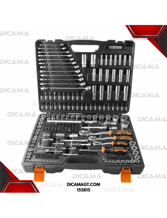 COPAS JUEGO RAIZ 1/4 3/8 1/2 PZAS 215 PCS WOKIN 155815