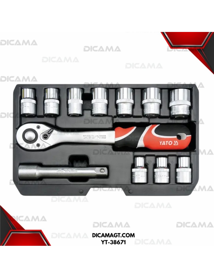 COPAS JUEGO RAIZ 1/2 12 PZAS 10-24MM YATO YT-38671