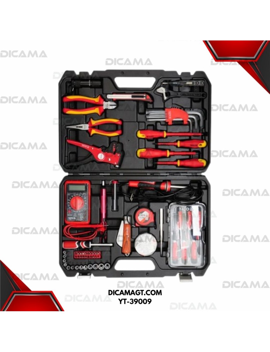 JUEGO DE HERRAMIENTAS PARA ELECTRICISTA 68 PCS YATO YT-39009