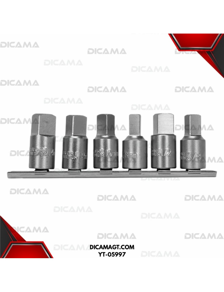COPA PARA DRENAJE DE ACEITE 3/8, 6 PCS YATO YT-05997