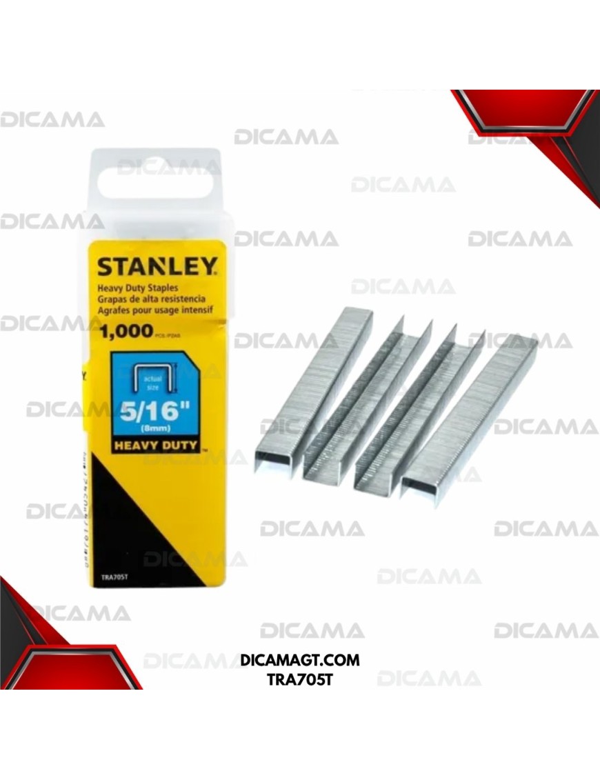 GRAPA CAJA 1,000PCS PARA ENGRAPADORA 5/168MM HD STANLEY TRA705T
