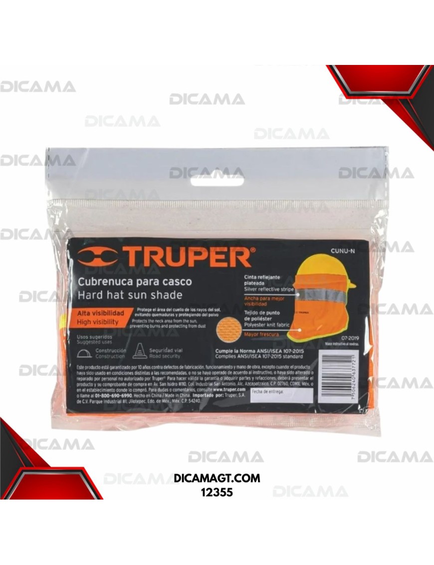CUBRENUCA PARA CASCO NARANJA 30 CM TRUPER 12355