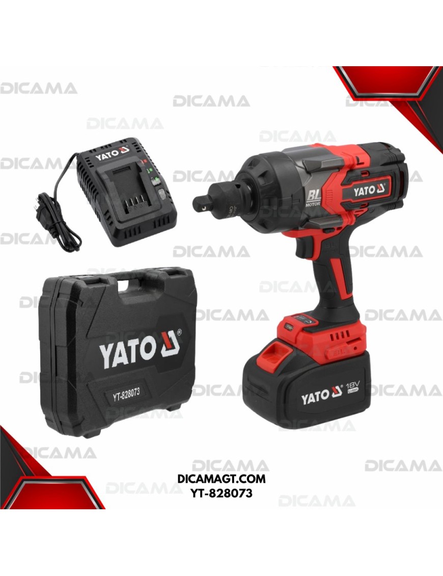 PISTOLA DE IMPACTO RAIZ 3/4 INALAMBRICA 2400NM 18V 1 BATERIAS 6.0AH YATO YT-828073