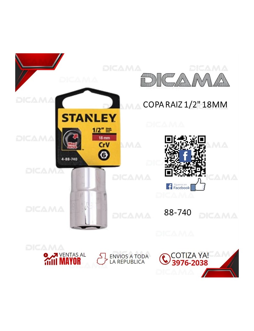 COPA RAIZ 1/2" 18MM