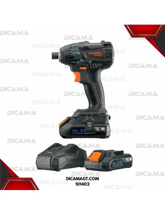 DESTORNILLADOR DE IMPACTO RAIZ 1/4 INALAMBRICA 20V SIN CARBONES TRUPER 101402