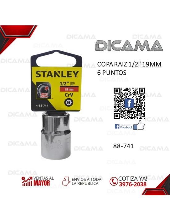 COPA RAIZ 1/2" 19MM 6 PUNTOS