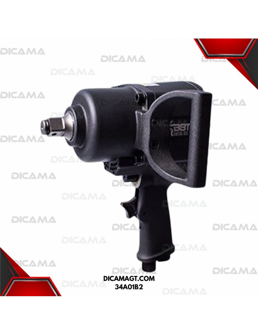 PISTOLA DE IMPACTO RAIZ 3/4 NEUMATICA 1,600NM TWIN HAMMER BBT 34A01B2