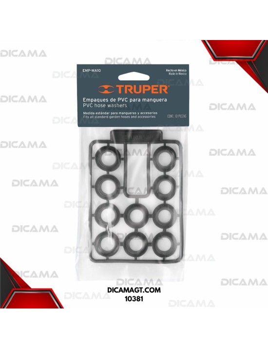 BOLSA EMPAQUES HULE PARA MANGUERA  DE PVC ANTIFUGA TRUPER 10381